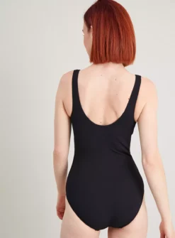 Black Textured Swimsuit With Tummy Control 16 -GlamMode Store tuc140764168 Black R Z004A