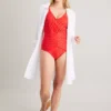 Red Polka Dot Wrap Swimsuit - 6 -GlamMode Store tuc140877656 Red R Z002A