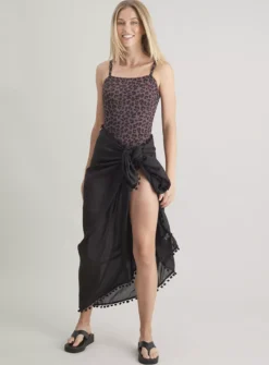 Plum Textured Animal Print Swimsuit - 6 -GlamMode Store tuc140877744 Plum R Z002A