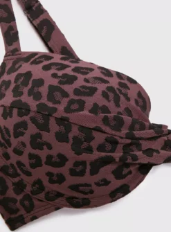 Plum Textured Leopard Print Bikini Top 8 12 Plum Textured Leopard Print Bikini Top 8 -GlamMode Store tuc140878069 Plum R Z005A