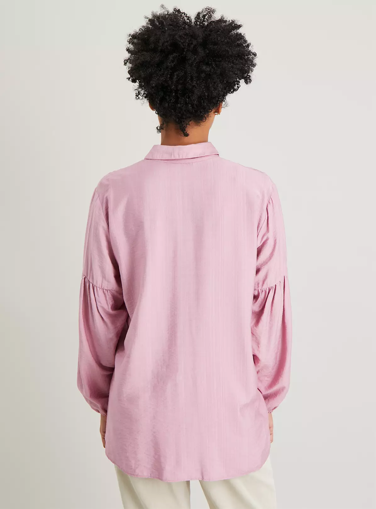 Dusky Pink Balloon Sleeve Longline Shirt - 14 6 Dusky Pink Balloon Sleeve Longline Shirt - 14 - Image 4