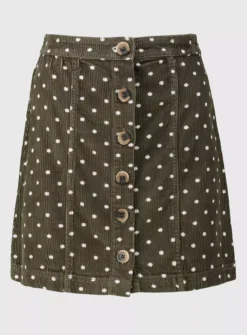 Khaki Corduroy Spot Mini Skirt - 14 -GlamMode Store tuc141201447 Khaki R Z003A