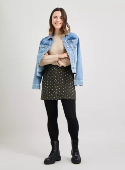 Khaki Corduroy Spot Mini Skirt - 22 -GlamMode Store tuc141201480 Khaki R Z002A