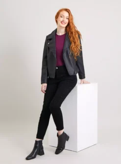 Snake Print Flocked Skinny Jeans - 22R