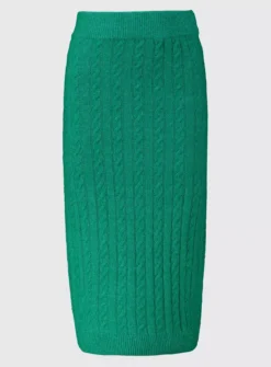 Green Knitted Coord Cable Skirt - 22 -GlamMode Store tuc141256190 Green R Z003A