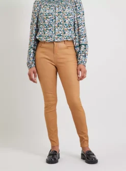 Bronze Coated Sheen Skinny Jeans - 22L -GlamMode Store tuc141284730 Bronze R Z002A