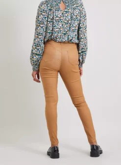 Bronze Coated Sheen Skinny Jeans - 22L -GlamMode Store tuc141284730 Bronze R Z003A