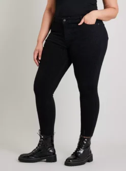 Charcoal Grey Animal Print Skinny Jeans - 18L -GlamMode Store tuc141526305 Grey R Z003A