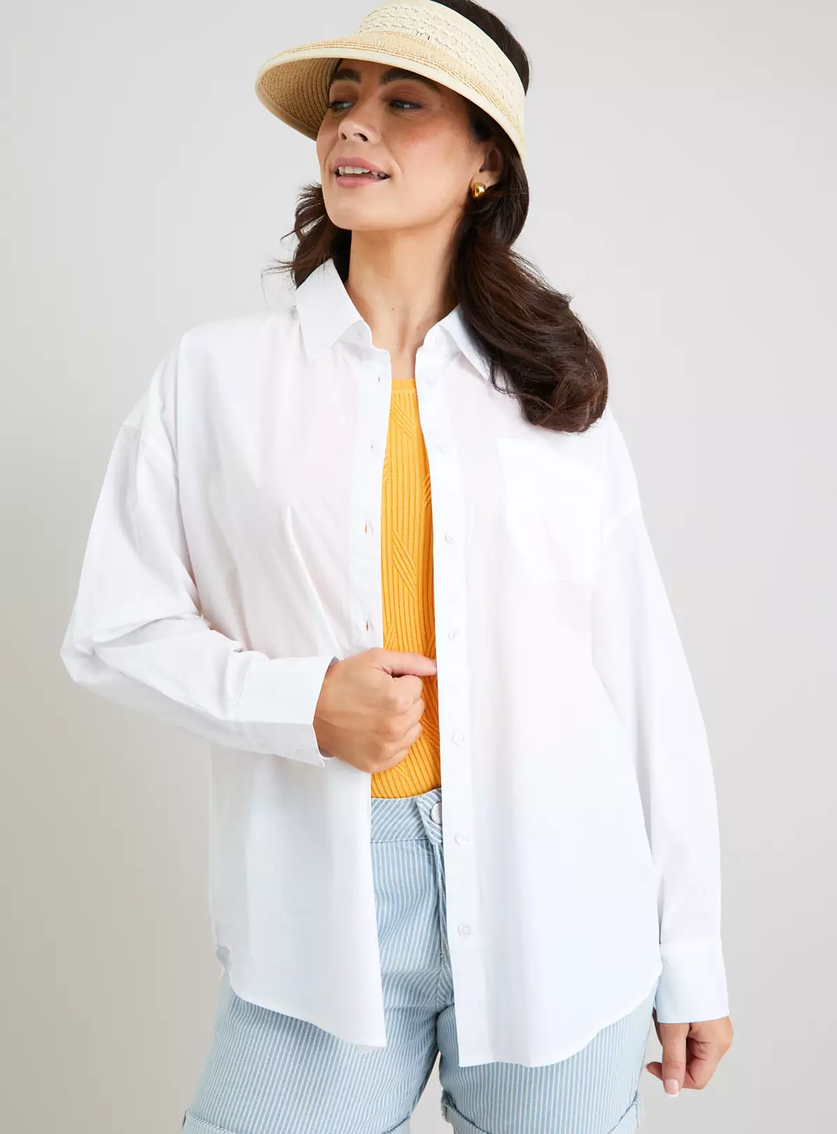 White Oversized Poplin Shirt - 14 6 White Oversized Poplin Shirt - 14 - Image 4