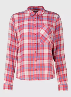 Bright Check Relaxed Fit Shirt - 14 9 Bright Check Relaxed Fit Shirt - 14 -GlamMode Store tuc141927862 Red R Z003A
