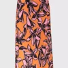 Orange & Pink Tropical Midi Skirt - 16 -GlamMode Store tuc141948671 Coral R Z003A