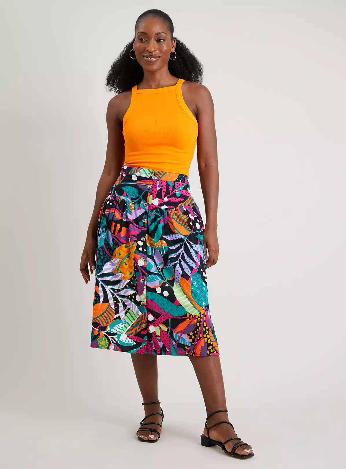 Women's Family Dressing Poplin Tropical Full Skirt - 16 6 Women's Family Dressing Poplin Tropical Full Skirt - 16 - Image 4