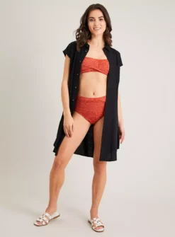 Red Textured Animal Print High Waisted Bikini Bottoms 20 11 Red Textured Animal Print High Waisted Bikini Bottoms 20 -GlamMode Store tuc142162081 Red R Z002A