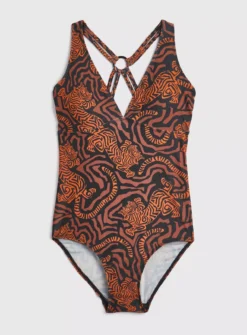 Orange Tiger Print Swimsuit 24 -GlamMode Store tuc142164975 Orange R Z002A