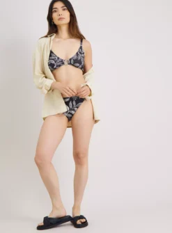 Mono Leaf Print Classic Bikini Bottoms 10