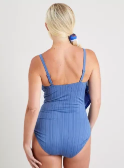 Blue Textured Stripe Swimsuit 6 -GlamMode Store tuc142165521 Blue R Z005A 1
