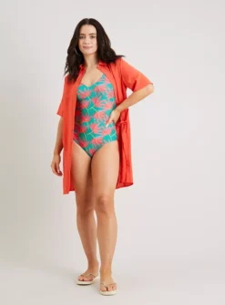 Green & Bright Floral Swimsuit 18 -GlamMode Store tuc142165839 Multi20Coloured R Z002A
