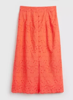 Coral Broderie A-Line Coord Skirt - 16 -GlamMode Store tuc142192618 Coral R Z003A