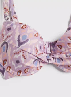 Lilac Aztec Print Moulded Cup Plunge Bikini Top - 38C 12 Lilac Aztec Print Moulded Cup Plunge Bikini Top - 38C -GlamMode Store tuc142202361 Multi20Coloured R Z005A