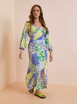 Everbelle Patchwork Floral Coord Side Split Midaxi Skirt 12 -GlamMode Store tuc142232190 Multi20Coloured R Z001A