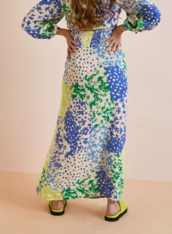 Everbelle Patchwork Floral Coord Side Split Midaxi Skirt 12 -GlamMode Store tuc142232190 Multi20Coloured R Z004A