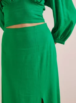 Everbelle Green Coord Side Split Midaxi Skirt 16 -GlamMode Store tuc142232510 Green R Z003A