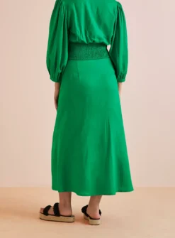 Everbelle Green Coord Side Split Midaxi Skirt 16 -GlamMode Store tuc142232510 Green R Z004A