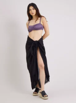 Purple Twist Front Bandeau Bikini Top 16 -GlamMode Store tuc142237775 Lilac R Z002A