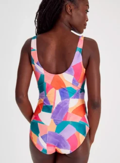 Abstract Print Wrap Swimsuit18 -GlamMode Store tuc142358841 Multi20Coloured R Z005A