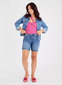 Pink Asymmetrical Textured Swimsuit 20 -GlamMode Store tuc142367748 Pink R Z002A