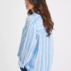 Blue & White Vertical Stripe Shirt 22 2 Blue & White Vertical Stripe Shirt 22 -GlamMode Store tuc142450171 Blue R Z005A