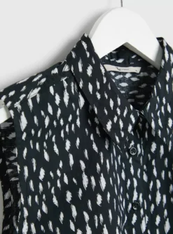 Mono Print Sleeveless Blouse 16 11 Mono Print Sleeveless Blouse 16 -GlamMode Store tuc142557058 Mono R Z004A