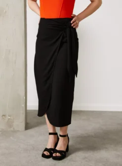 For All The Love Linen Sarong Tie Skirt 6 -GlamMode Store tuc142764495 Black R Z001A