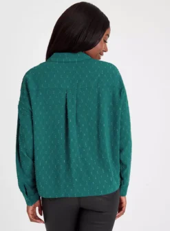 Teal Jacquard Relaxed Shirt 22