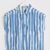 Blue & White Stripe Sleeveless Boxy Shirt With TENCEL™ - 18