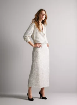 Silver Sequin Pencil Skirt 16 -GlamMode Store tuc142935709 Gold R Z001A 1