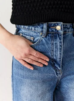 EVERBELLE Mid-Indigo Wide Leg Jeans 6