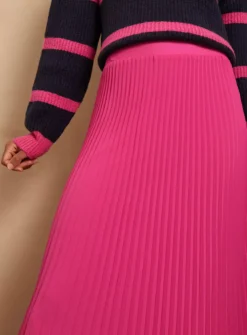 EVERBELLE Pink Chiffon Pleated Maxi Skirt 6