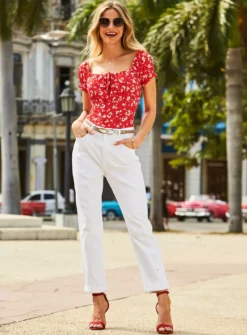 SOSANDAR White Slim Mom Jeans 10R -GlamMode Store tuc143085128 White R Z001A