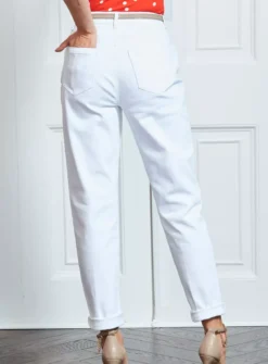 SOSANDAR White Slim Mom Jeans 10R -GlamMode Store tuc143085128 White R Z005A