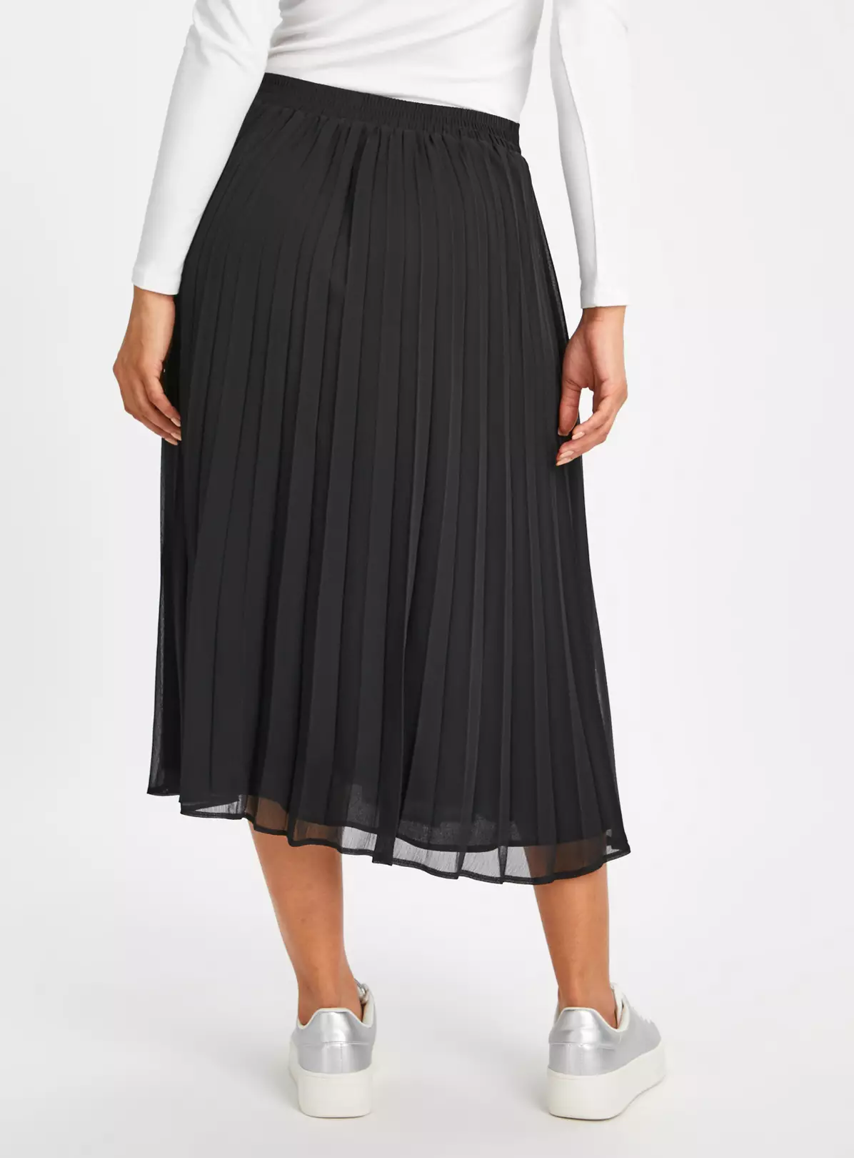 Black Chiffon Pleated Skirt 16 6 Black Chiffon Pleated Skirt 16 - Image 4