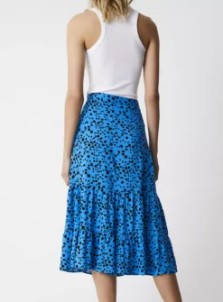FINERY Dawn Blue Animal Midi Skirt 16