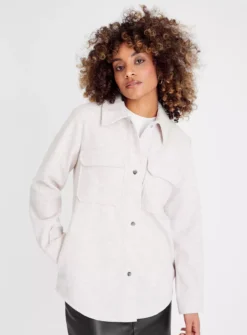 Beige Popper Overshirt26