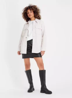 Beige Popper Overshirt26 -GlamMode Store tuc143184417 Beige R Z002A