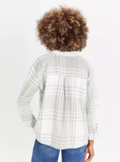 Cream Brushed Check Overshirt 14