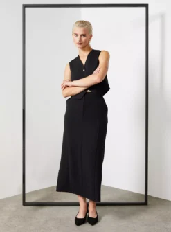 For All The Love Black Smart Midaxi Skirt 10 -GlamMode Store tuc143282914 Black R Z005A