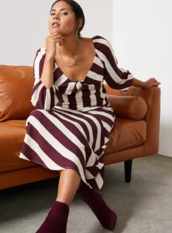 For All The Love Stripe Printed Cut About Slip Skirt 16 -GlamMode Store tuc143283301 Multi20Coloured R Z004A