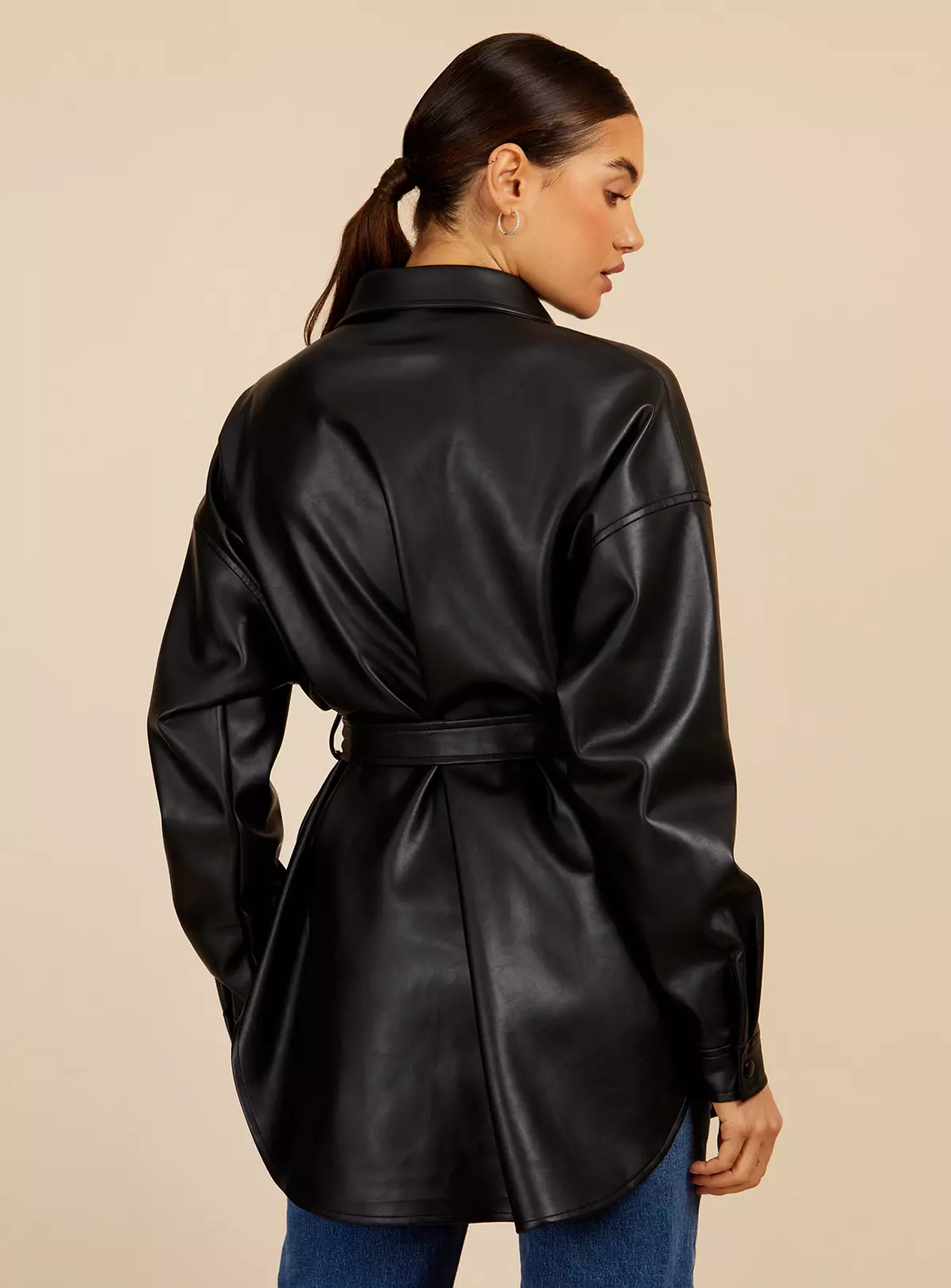 VOGUE WILLIAMS Black Pu Shirt 14 4 VOGUE WILLIAMS Black Pu Shirt 14 - Image 2