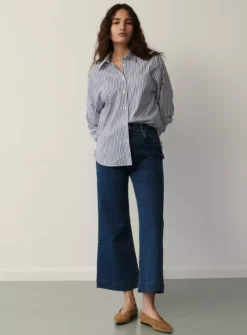 FINERY Gio Cropped Wide Leg Jeans 30 -GlamMode Store tuc143307181 Mid20Blue R Z001A