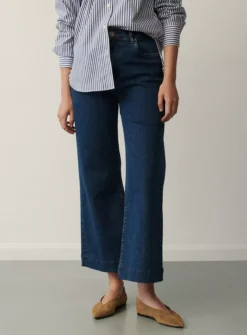 FINERY Gio Cropped Wide Leg Jeans 30